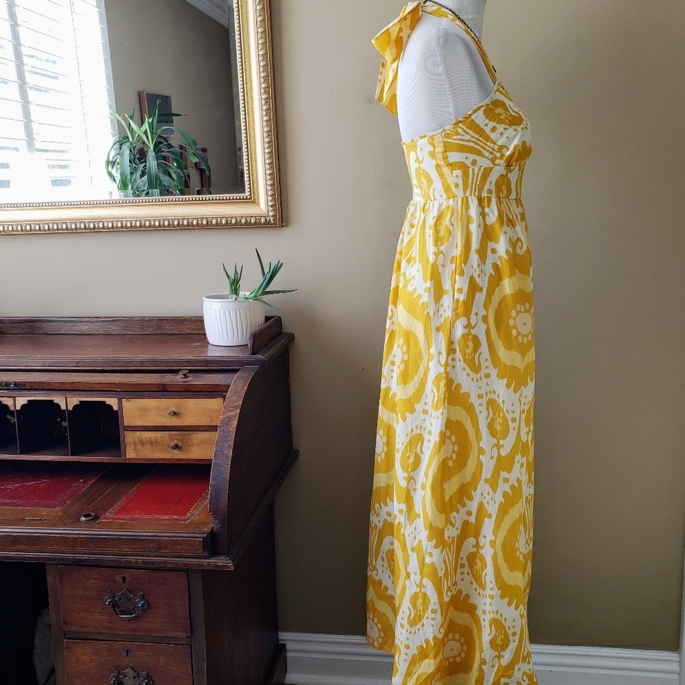 J. Crew Yellow and White Paisley Maxi Dress - Picture 7 of 13